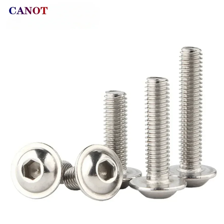 M2 M2.5 M3 M4 M5 M6 M8 304 Stainless Steel Hex Socket Round Head Screw Hexagon Socket Button Head Screws With Collar Washer Bolt