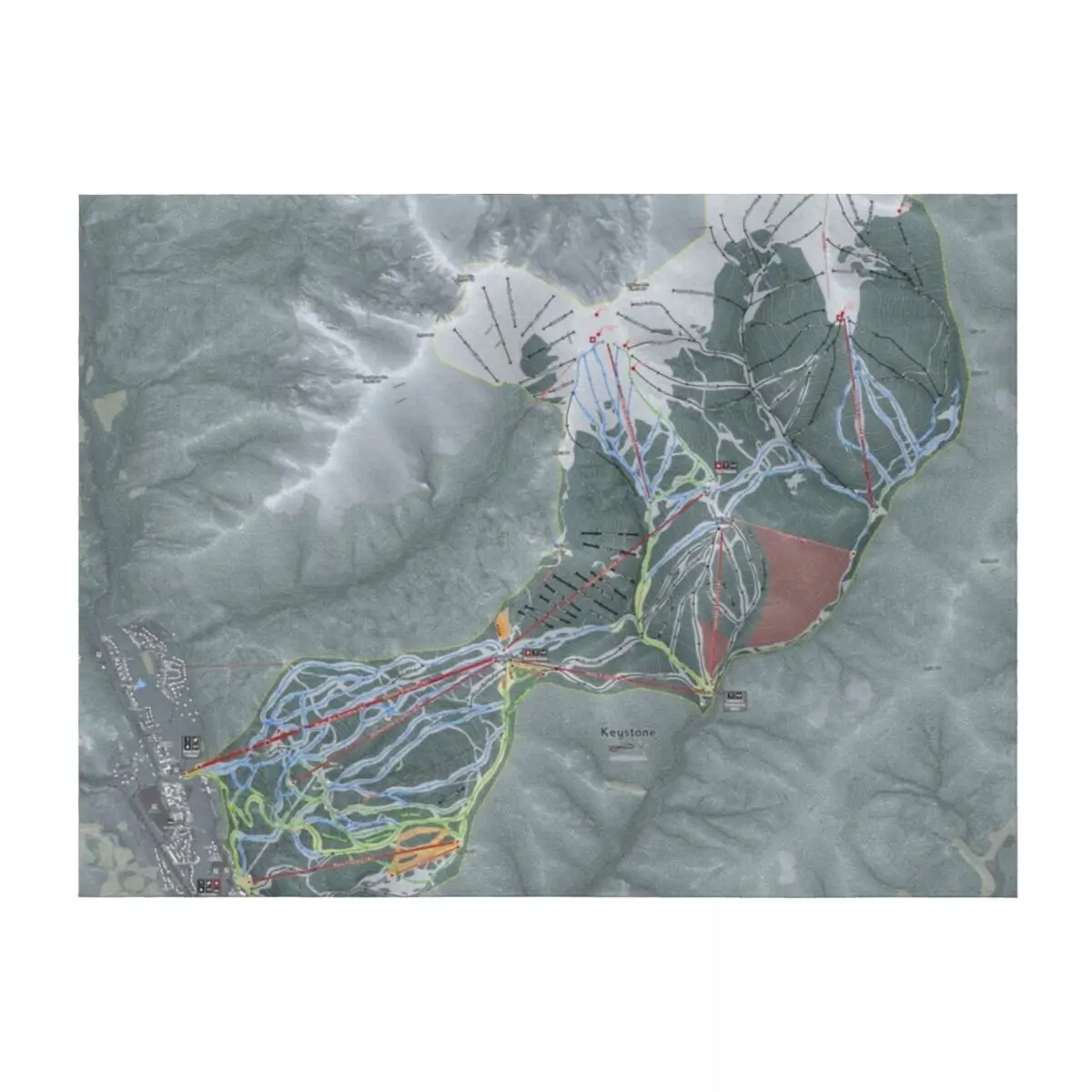

Keystone Resort Trail Map Throw Blanket for sofa Blankets For Baby Blankets For Sofas Comforter Blankets