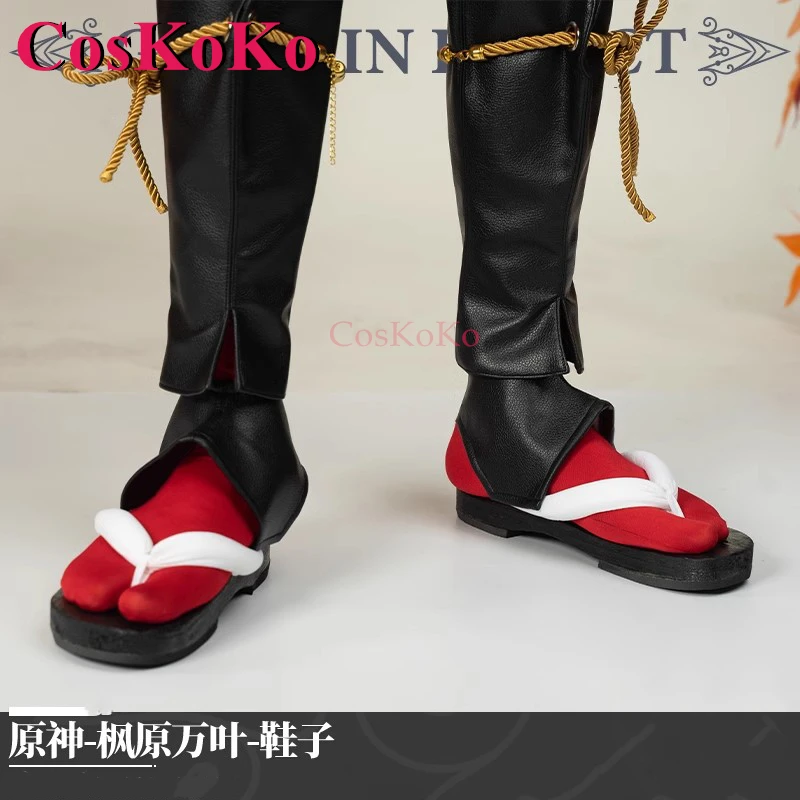 CosKoKo Kaedehara Kazuha Shoes Cosplay Game Genshin Impact Fashion Universal Clogs Halloween Party Role Play Accessories 39-43