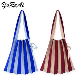 YoReAi borsa a maglia borse per le donne borse a tracolla femminile morbido pieghevole stoccaggio riutilizzabile ragazze piccole grandi Shopper Totes