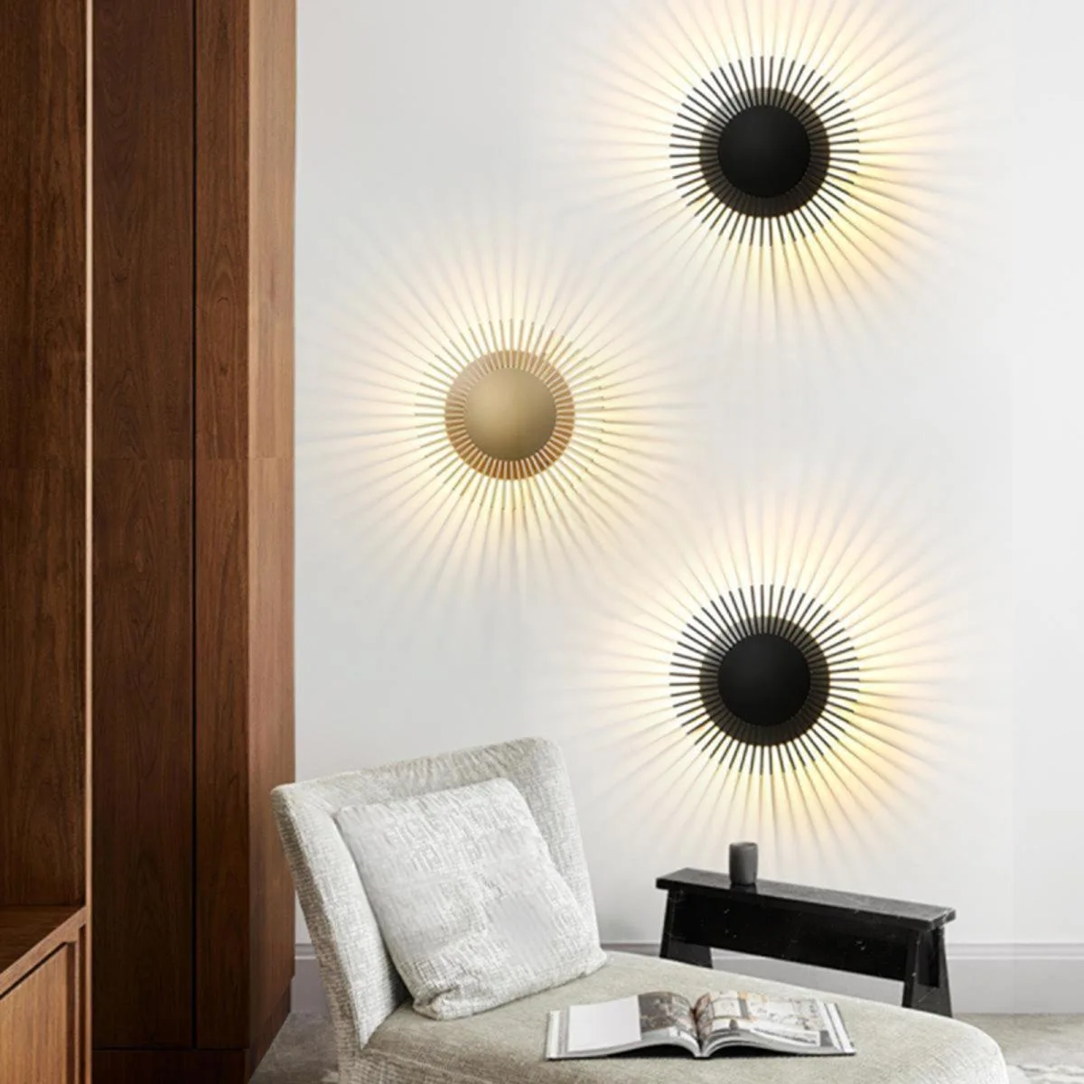 Minimalist Modern Sunflower Wall Lamps Aluminum Bedroom Atmosphere Led Lighting Living Room Background Light Fixture Home Decor