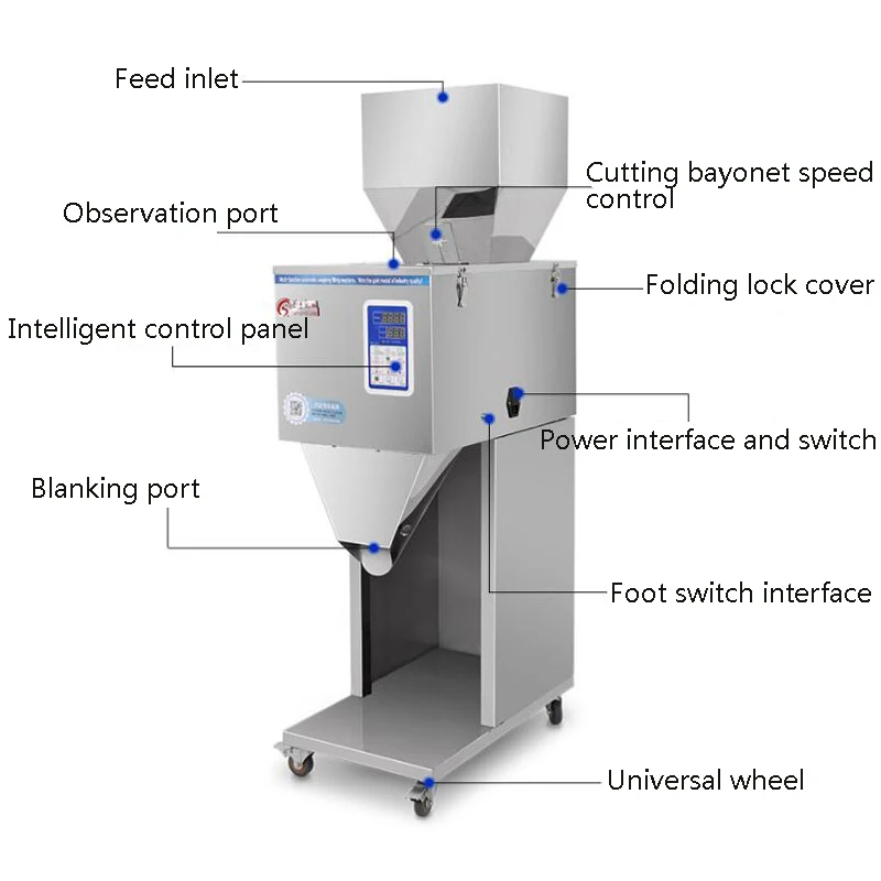 Stainless Steel Bag Bean Seed Dispenser Counting Coffee Powder Packing Filler Particle/Weighing and Filling Machine