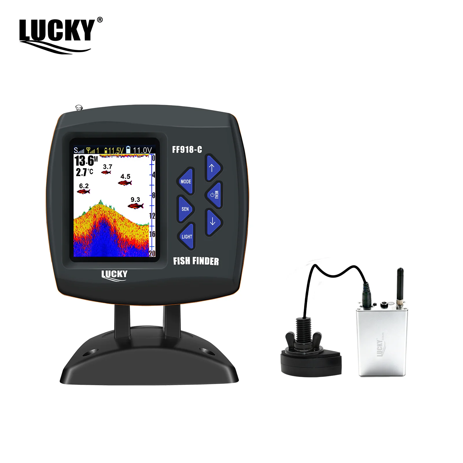 LUCKY FF918 télécommandé appât bateau détecteur de poisson 3.5 "LCD plage de vol 300 m plage de profondeur 100 M sans fil