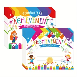 40 Pcs Student Diploma, Certificate of Achievement in 2 Designs Colorful Certificate of School Classroom Supplies