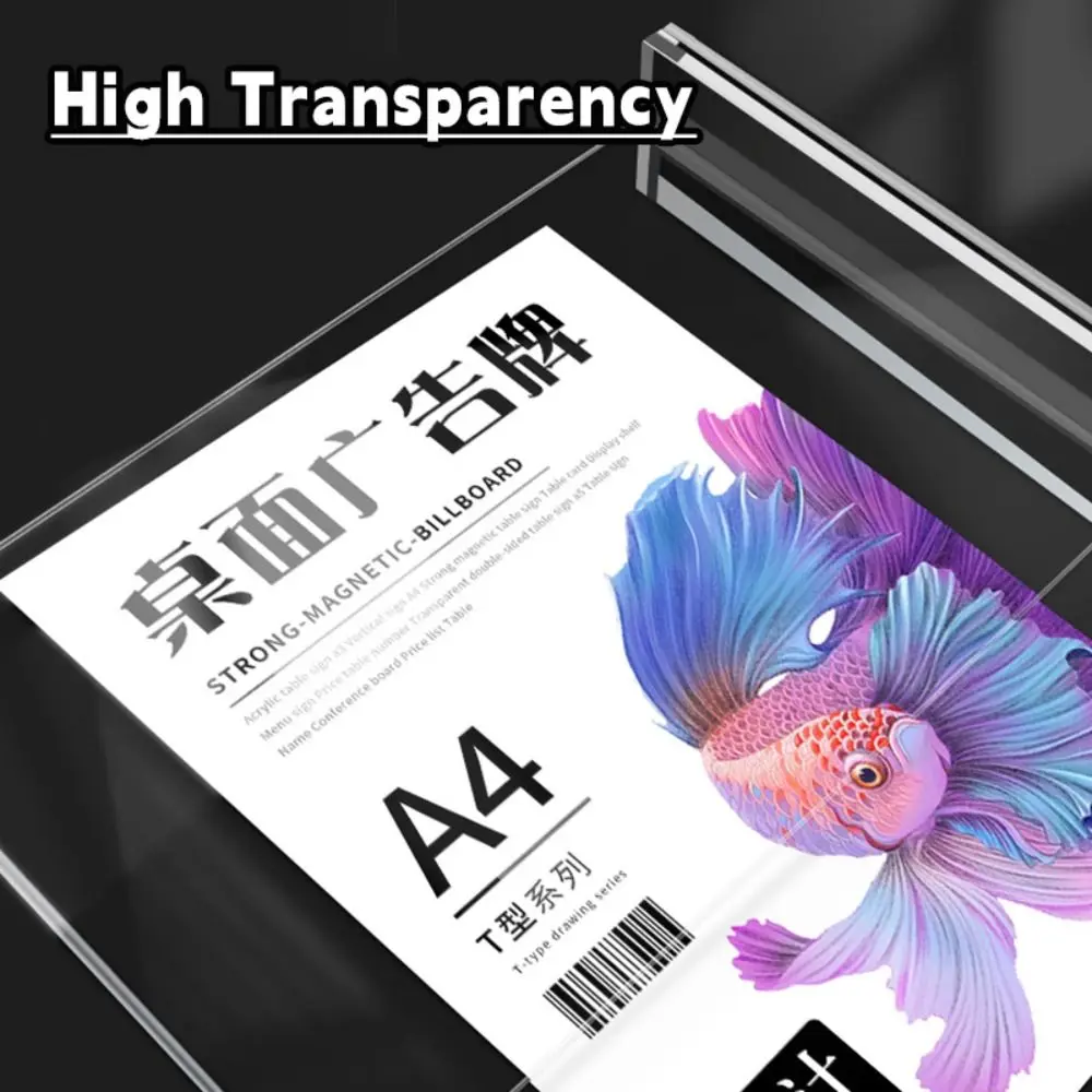 Durable A4/A5/A6 Desk Display Stand Acrylic Double Side Clear Price Label Display Rack Transparent Ad Frame Restaurant