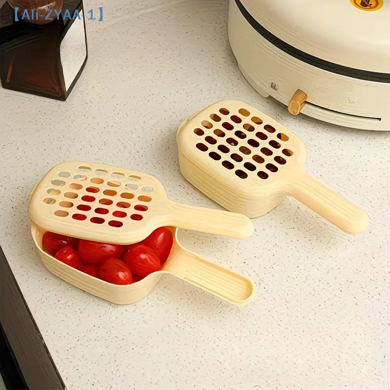 1pc Easy-clean Mini Fruit Drain Basket With Handle, Perfect For Cherries And Blueberries, Durable Plastic Strainer【ZYAA-1】