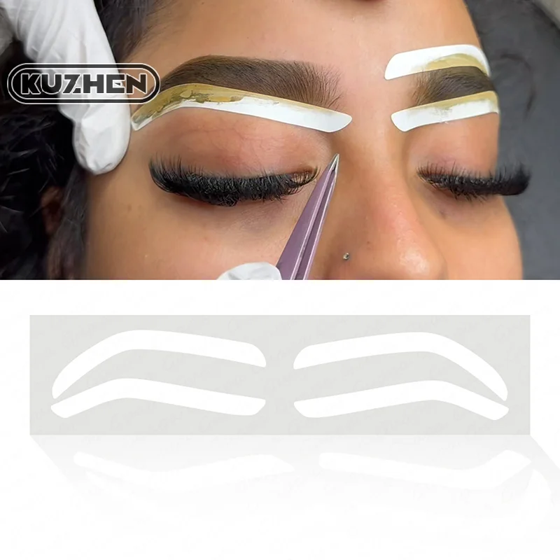 12 ชิ้น/ถุง 3 ประเภท Disposable Eyebrow Design Stencil Eyebrow Tint Airbrush เสริมสติกเกอร์สําหรับ Brows Shaping Tinting แต่งหน้า