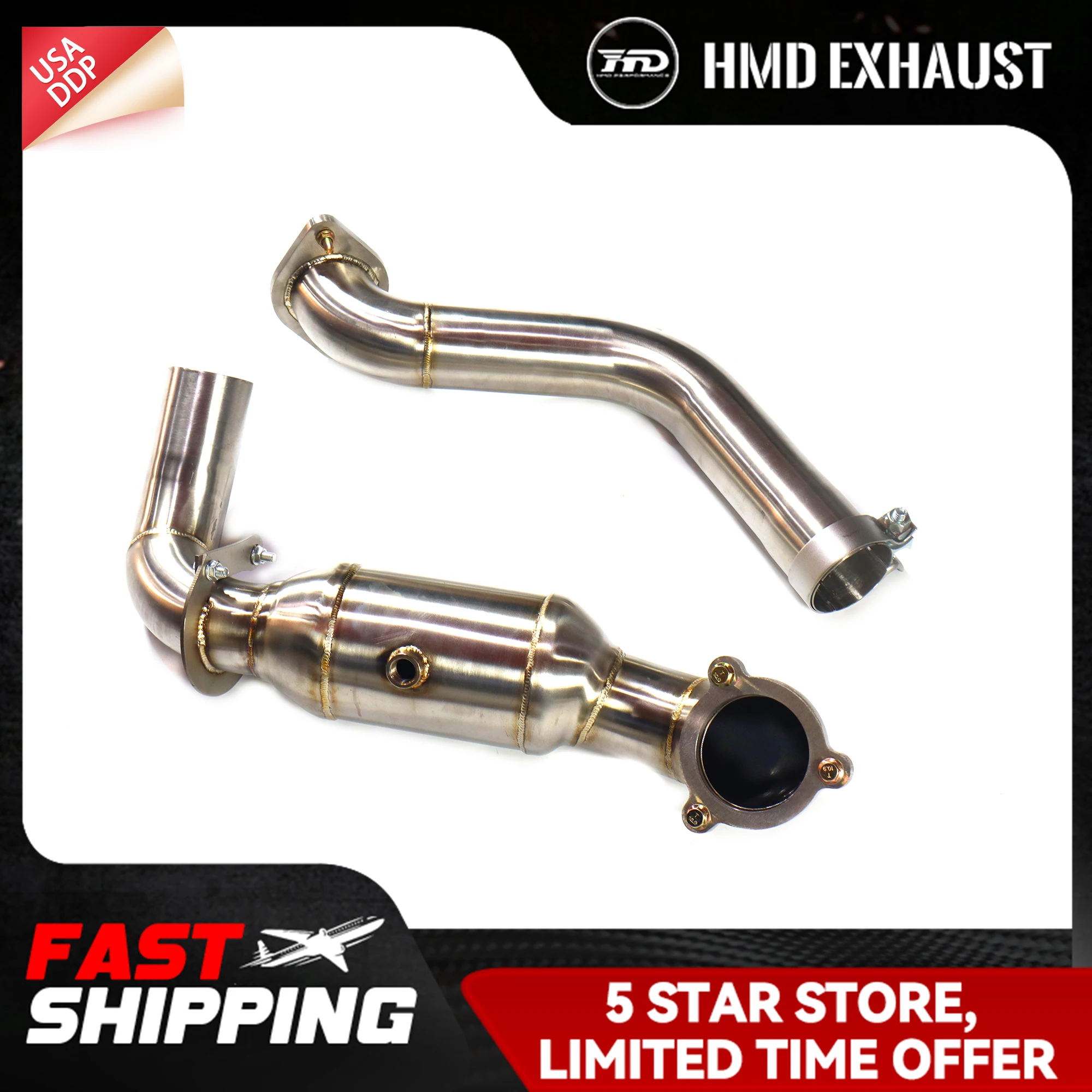 

HMD Downpipe for Mercedes Benz A180 A200 W176 Stainless Non-destructive installation Today's Specials Exhaust