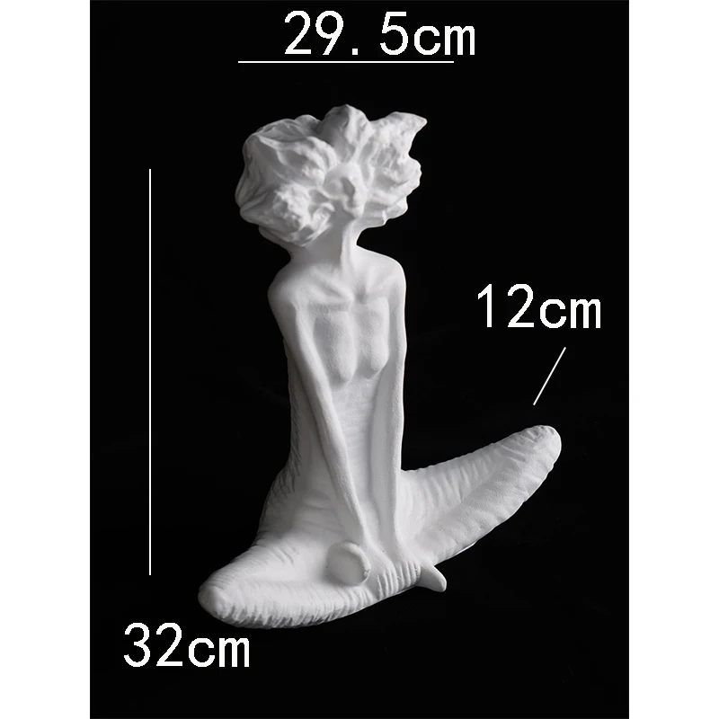 Breezy Carefree Ivory Sitting Girl Portrait Sculpture Living Room Desktop Decoration Atmosphere Art Ornaments
