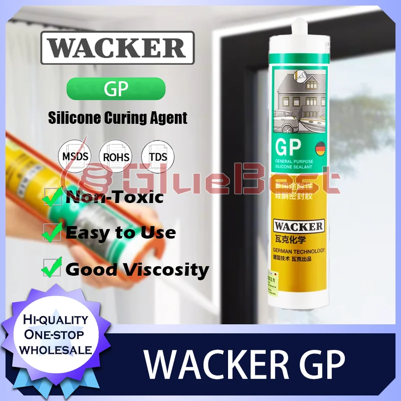 WACKER GP Multi-Purpose Acidic Silicone Curing Agent Quick-Dry Solution for Doors Windows Glass Applications Original Product