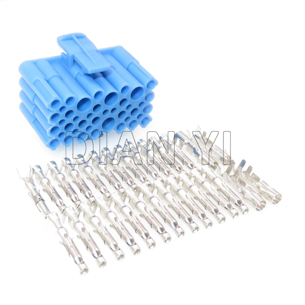 

1 Set 28 Way AC Assembly Automobile Wiring Harness Socket Auto Plastic Housing Unsealed Adaptor Blue Car Connector