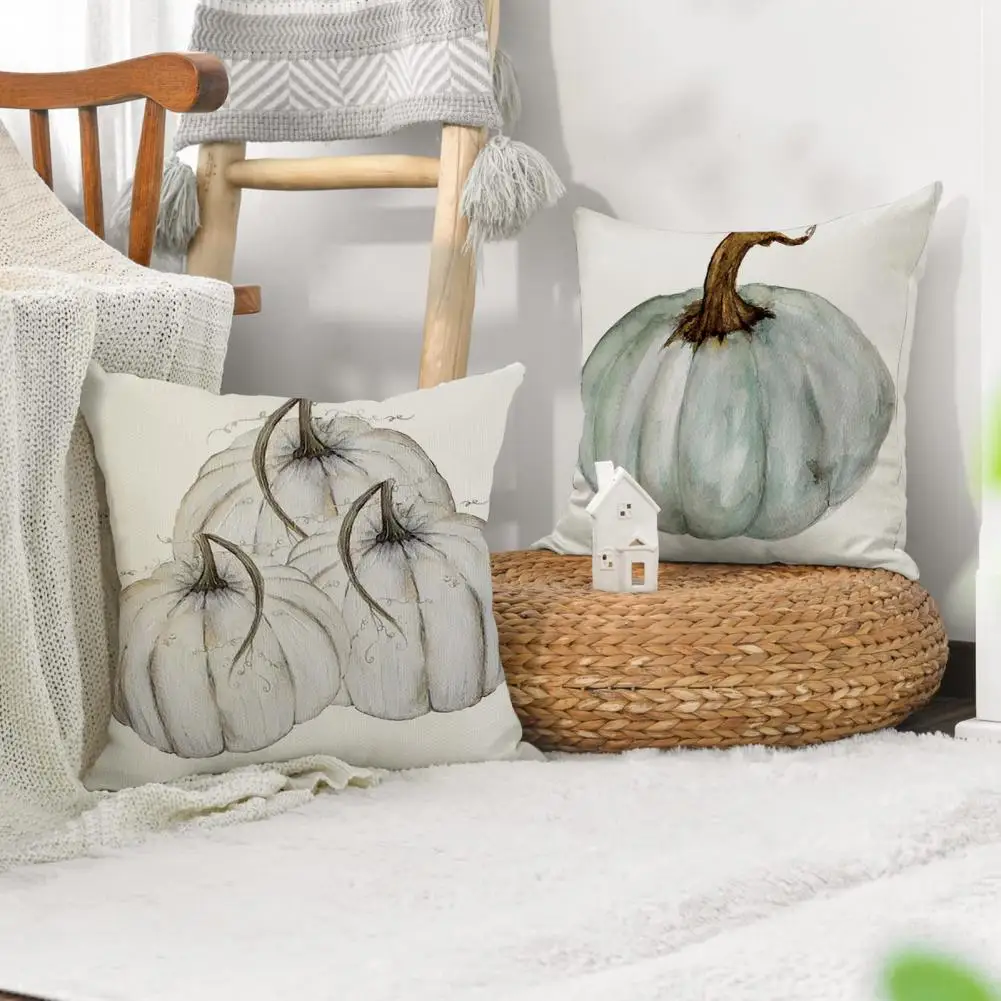 Decorative Pillowcase Thanksgiving Pumpkin Farmhouse Pillowcase Cushion Cover Soft Wear Resistant Fall Decor Pillow for Cozy