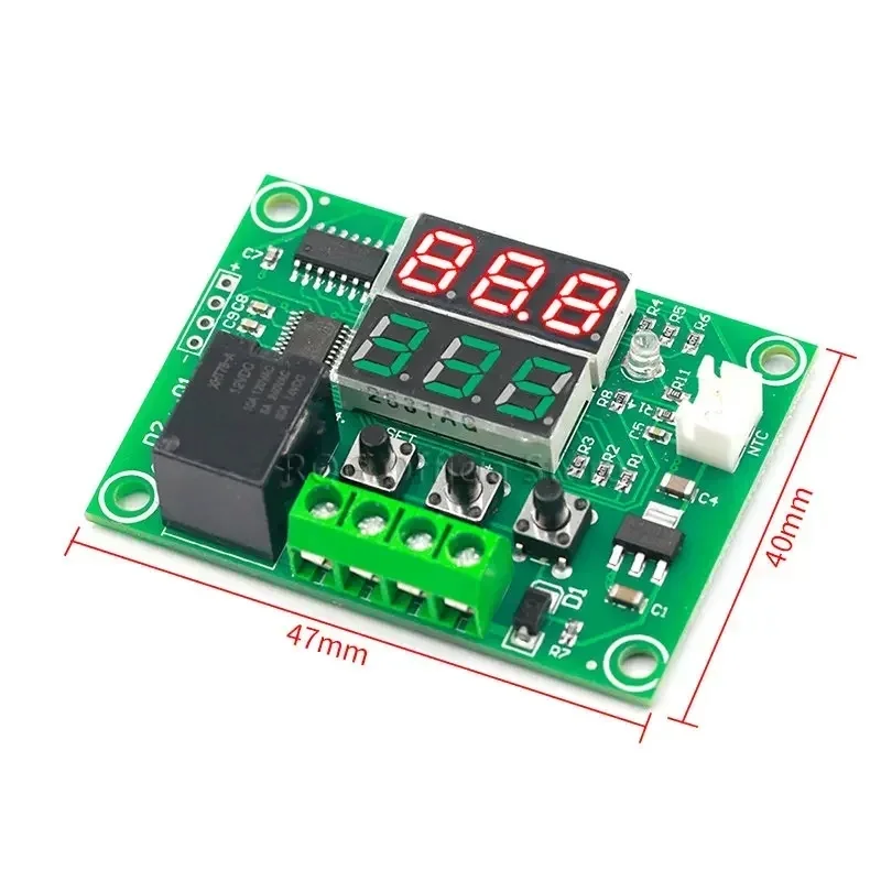 XH-W1219 W1219 DC12V Dual LED Digital Display Thermostat Temperature Controller Regulator Switch Control Relay NTC Sensor Module view 2