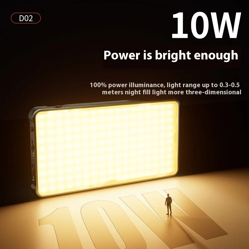 

D02-LED Mini C02 Photography Lamp Portable RGB Pocket Fill Light for Studio & Video for Phone & Outside Camera