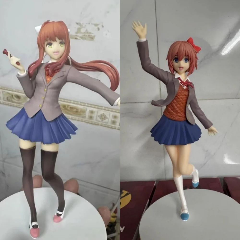 

Anime Doki Doki Literature Club Plus! Sayori Monika PVC Action Figure Collectible Model Doll Toy 18CM
