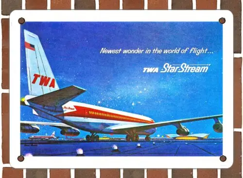 METAL SIGN - 1962 Newest Wonder in the World of Flight World Airlines Starstream