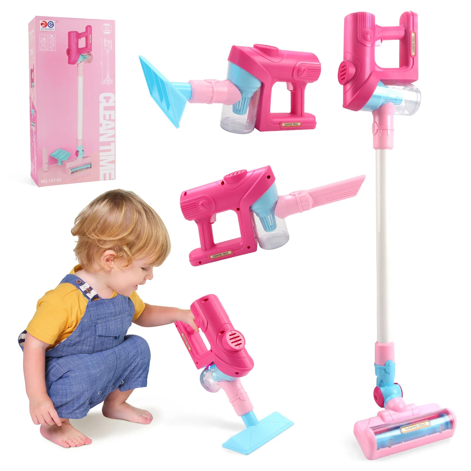 Children's Mini Electric Vacuum Cleaner - Simulated Household Dust Collector with Lights and Music, Educational Pretend Toy Gift