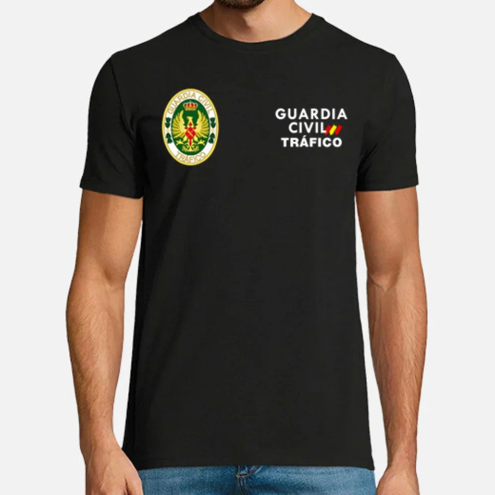 Policiales Españoles Guardia Civil Tráfico Men T-Shirt Short Sleeve Casual 100% Cotton O-Neck Summer T Shirt