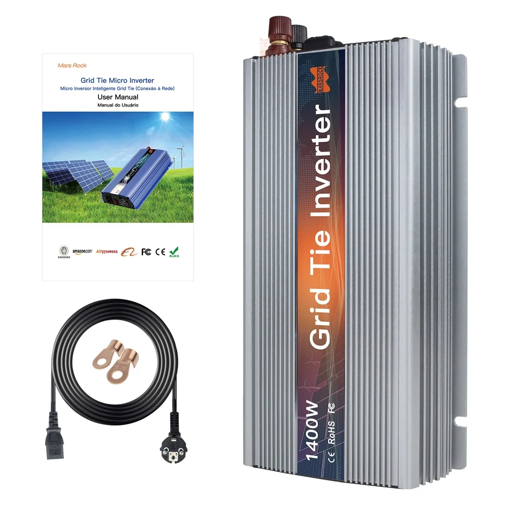 Imagem -02 - Solar Mppt on Grid Tie Micro Inversor 1400w dc 18v 36v ac 120v 220v Inversor Solar Onda Senoidal Pura Eletrodoméstico Eua eu Plug