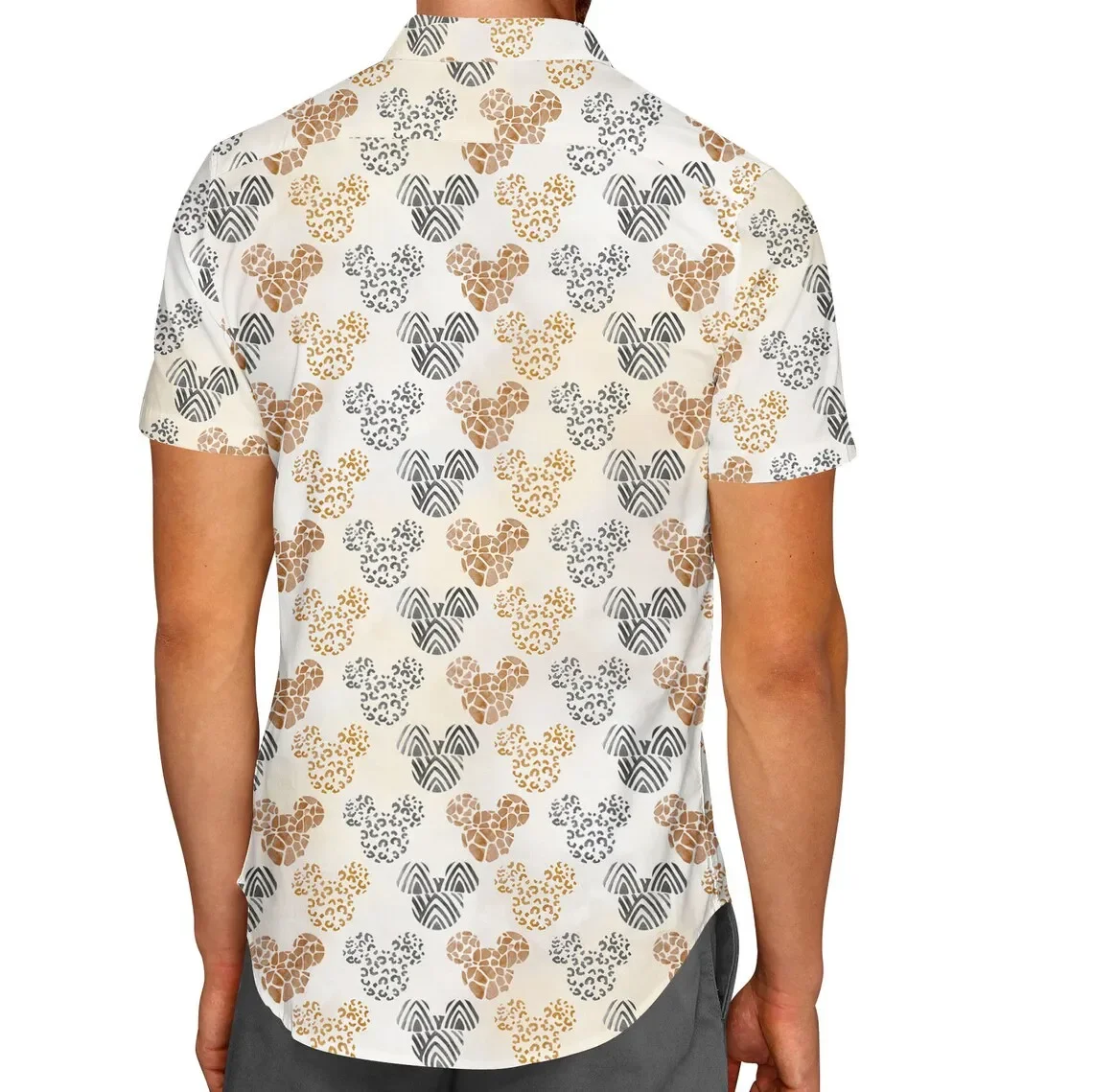 Safari Mickey Ohren Hawaii Shirt Disney Animal Kingdom inspiriert Männer Button Down Kurzarmhemd in Männer lässig Strand hemd