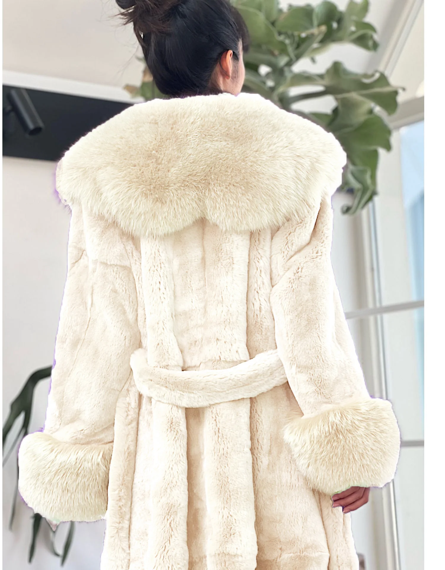 Women's Parker Winter Fur Warm Large Size Solid Color Fur & Faux Fur Women New Casual Long Sleeve Temperament Women Fur Coat Y72