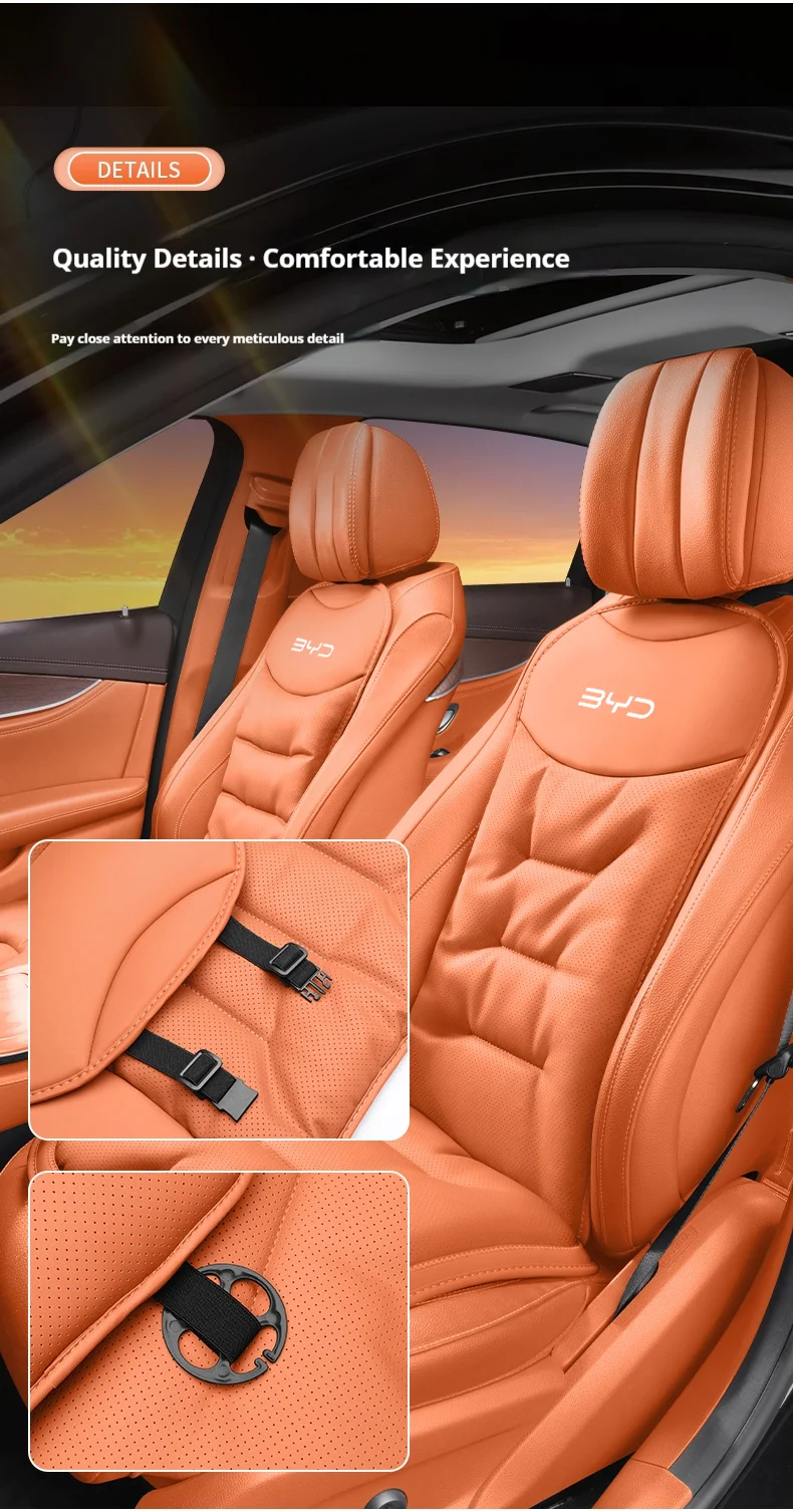Für BYD Ato 3 Fafengtang F3 E6 Yuan Song Plus EV F0 Qinhan Dolphin S6 Autositz-Rückenlehnenkissenbezug Leder-Sitzschutzpolster – Detail 12