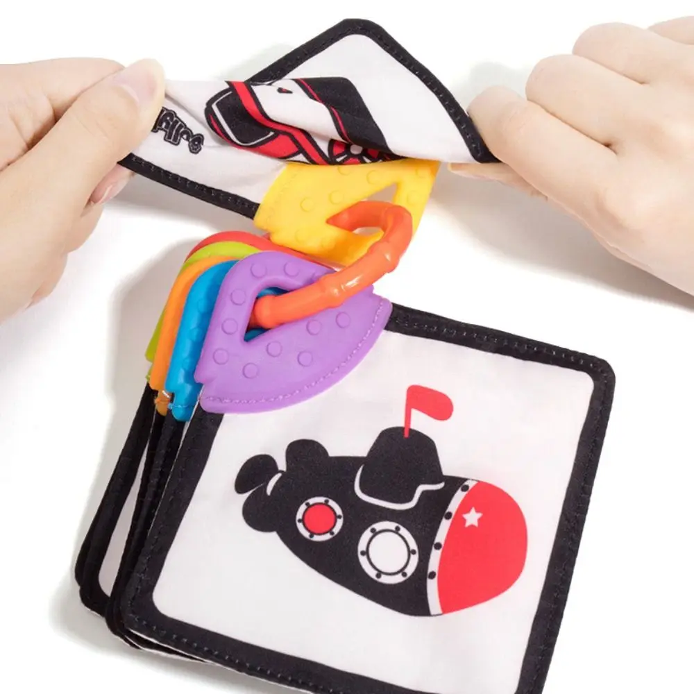 Livre en tissu doux pour bébé, résistant à la déchirure, Montessori 3D, livre en tissu pour bébé, livre éducatif cognitif des animaux froissé