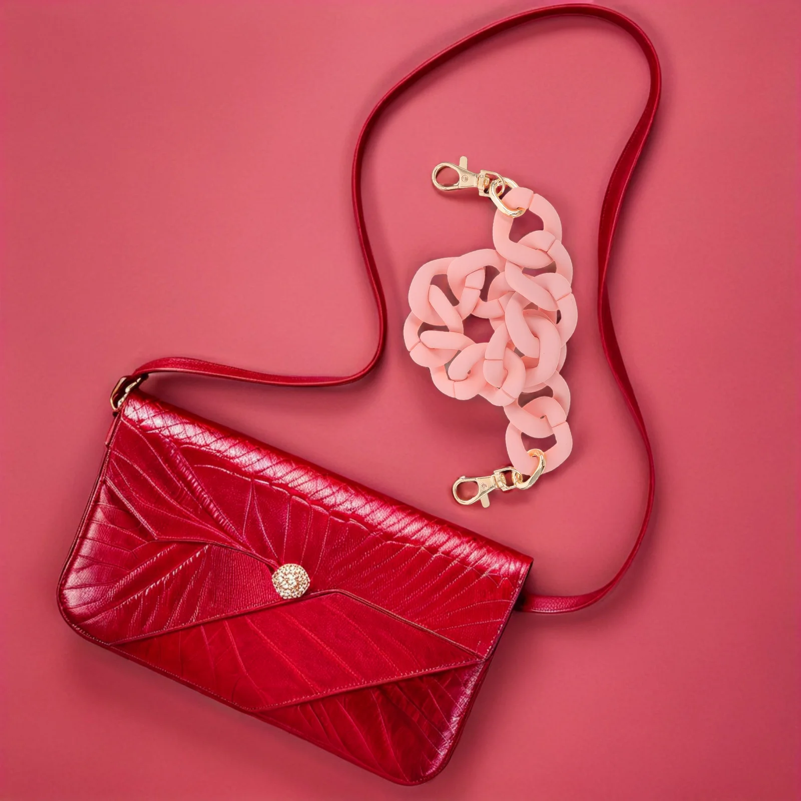 

Acrylic Bag Chain Clutch Handles Replacement Purse Strap Adjustable Wallet DIY Projects Cell Phone Chain Straps Handbags Durable