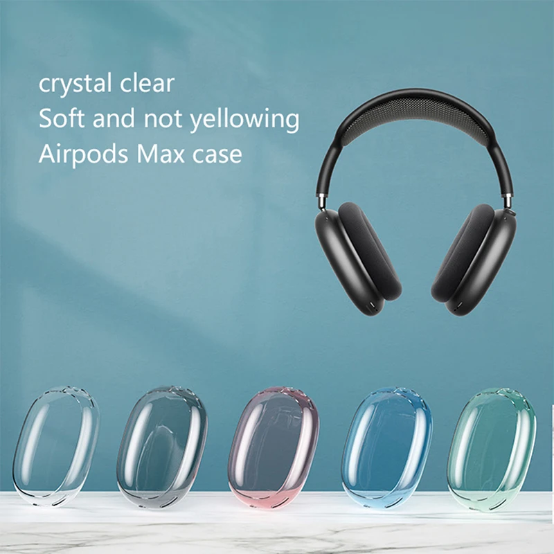 

2pcs/set Soft Anti-Scratch Transparent Cover For AirPods Max TPU Wireless Shockproof Headphones Case Protective Sleeve Protector