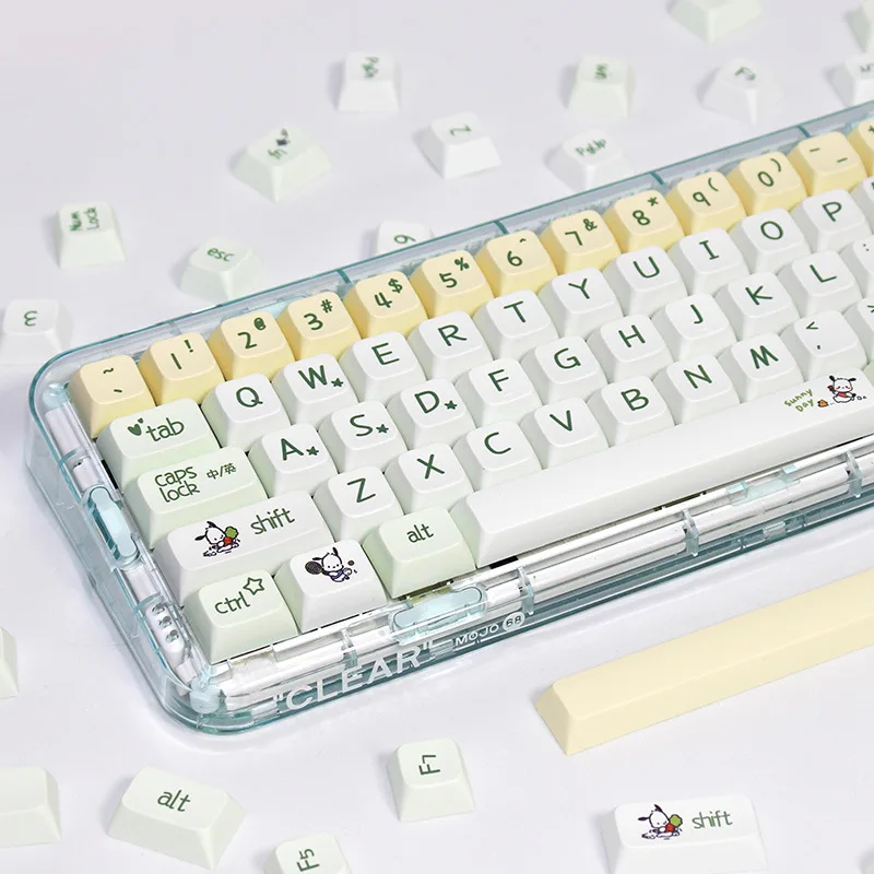 Cute Catoon Key Caps PBT Dye Subbed Dog Japanese Minimalist White Keycaps XDA Profile Keycap per 141 137 130 129 128