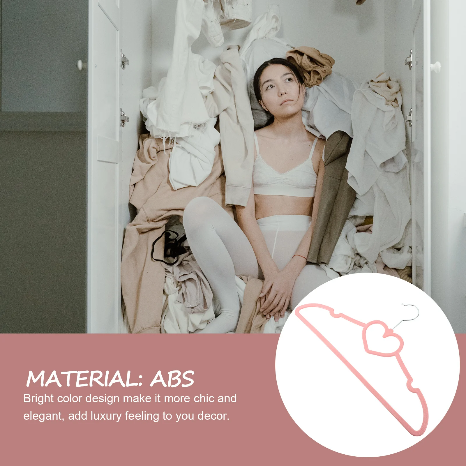 

15Pcs Heart Shaped Clothes Hanger Premium ABS Non-Slip Hangers for Home Laundry Clothing Store Use Bright Color Elegant Design