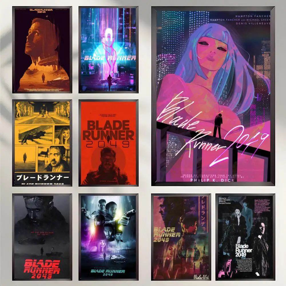 Movie Blade Runner 2049 Poster Self-adhesive Art Waterproof Paper Sticker Coffee House Bar Room Wall Decor