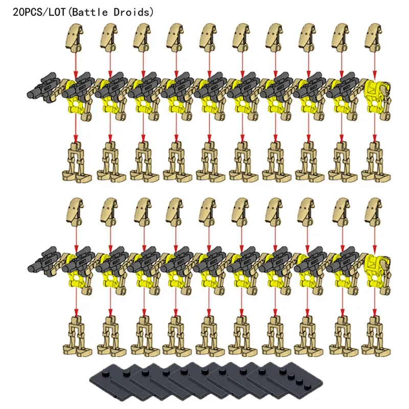 20 قطعة/الوحدة معركة الفضاء سوبر استنساخ روبوت الحرب SW001 الطوب مجموعة Minifigs نموذج اللبنات مع الأسلحة اللعب هدايا عيد الميلاد