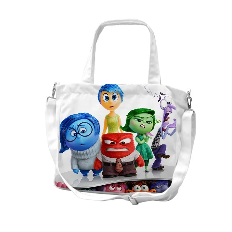 Disney Inside Out 2 Canvas Bag Anime Figures Joy Sadness Anxiety Single Shoulder Bags Handbag Crossbody for Kids Christmas Gifts