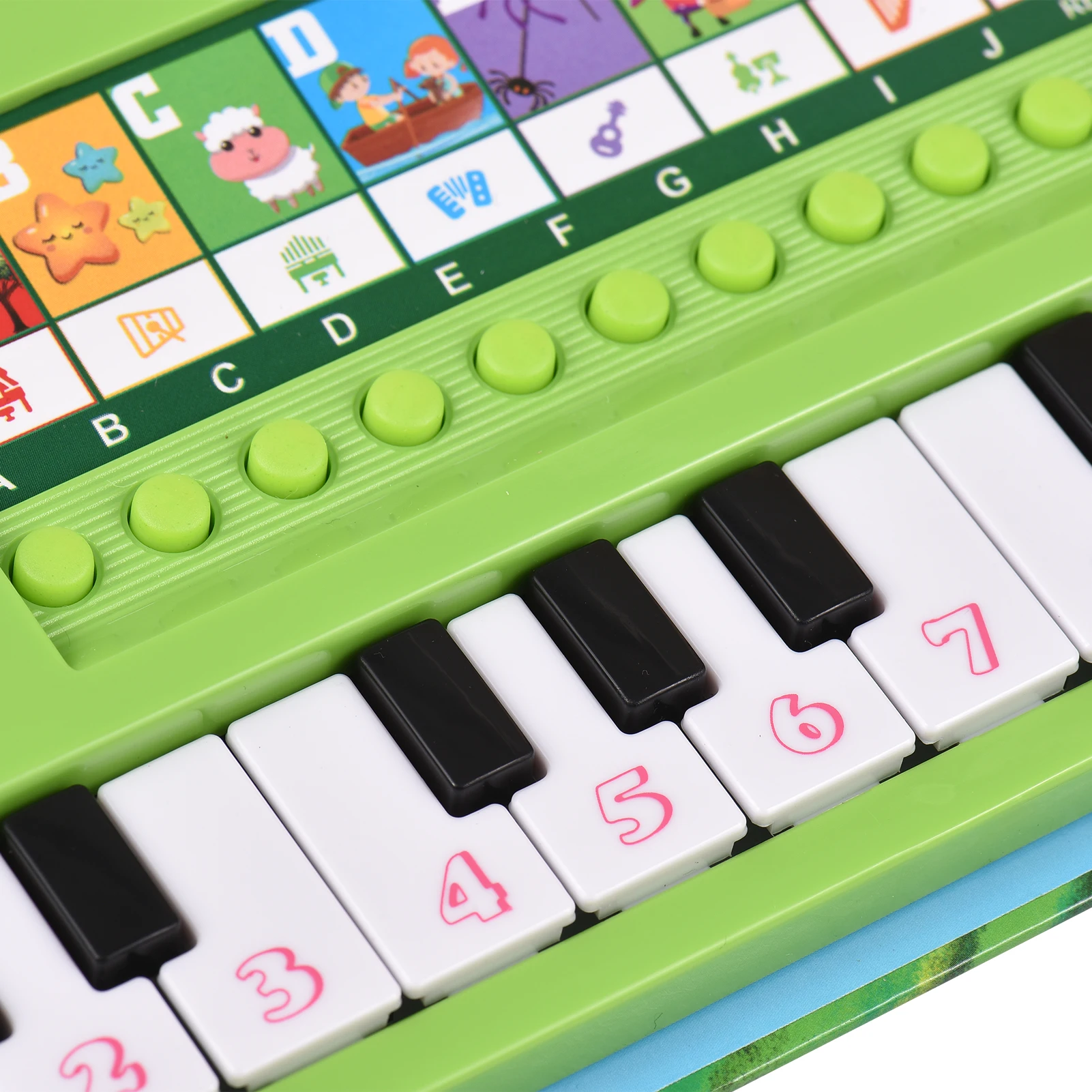 Bigfun 20-key Piano Book Electronic Keyboard Music Book  with Built-in Keyboard with 10 Instruments & 10 Songs for Kids 3 & Up