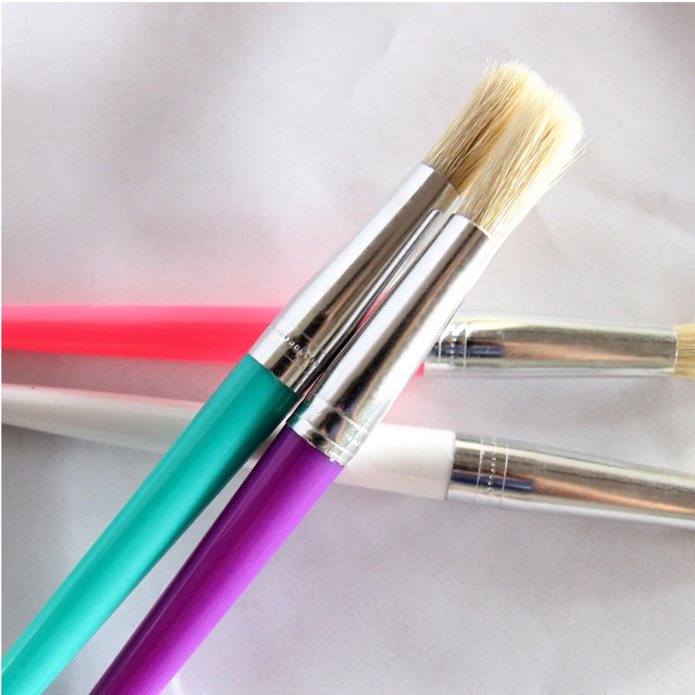 

8pcs Plastic Shaft Doodle Pens Bristle Art Brush Set For Kids Diy Painting Oil Drawing Tools Craft Activities Portable