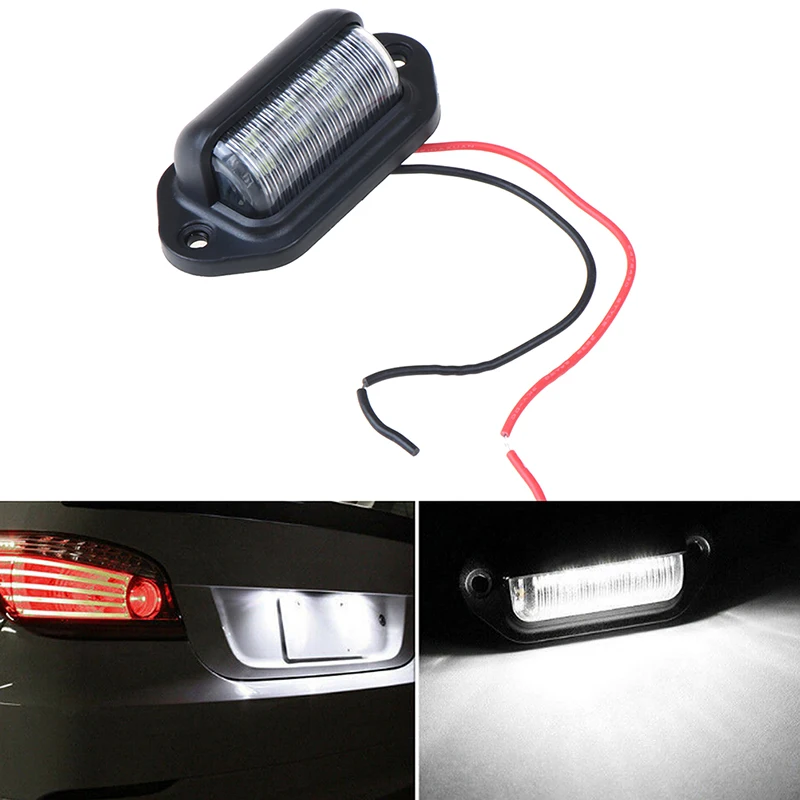 6LED Truck License Plate Light Auto Truck Bus Trailer Tail Light 12-24V Side Light Factory Direct Sales Car Accessories