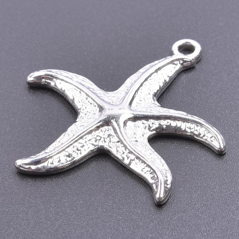 10pcs 304 Stainless Steel High Quality Marine Animal Pendant Conch Starfish Shell Octopus Charm Pendants Steel Color No Fade