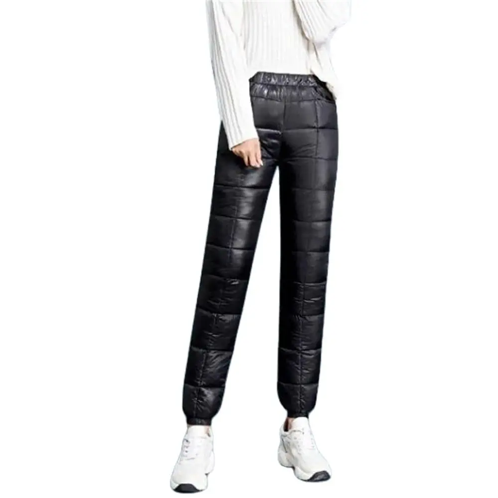 Pantalon de survêtement en coton taille haute pour femme, 70% duvet de canard blanc, pieds de haricot, fjspinal, vêtements de neige d'hiver, optique chaud, coupe-vent