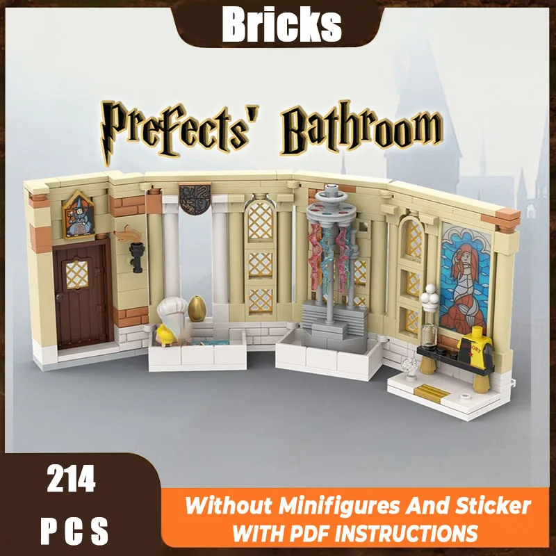 หอพักสํานักงาน Modular Castle - House Kitchen Library Model Building Blocks MOC Room of Requirement Architecture Collection Toys