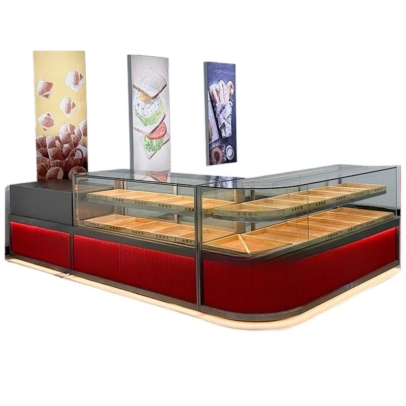 Chinese Cabinet Pastry Display Cabinet High-end Cake Shop Counter Commercial Western Baking Pastry Display Cabinet