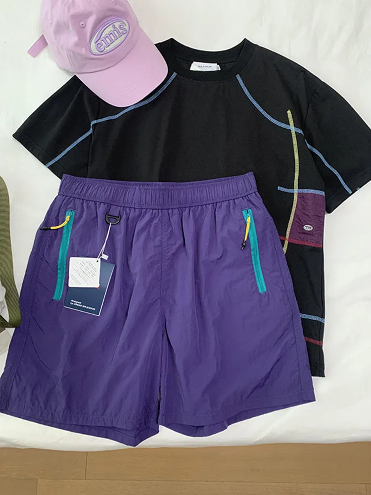 

Мужские летние спортивные брюки для бега и активного отдыха, быстросохнущие, свободные, повседневные, пляжные, укороченные, дышащие, тонкие