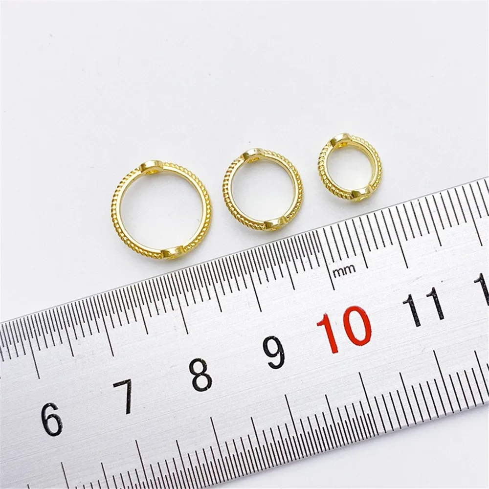

14K Gold-Color Lace Beaded Ring, Straight Hole Beaded Circle, DIY Bracelet, Necklace, Jewelry, Material Accessories Q035