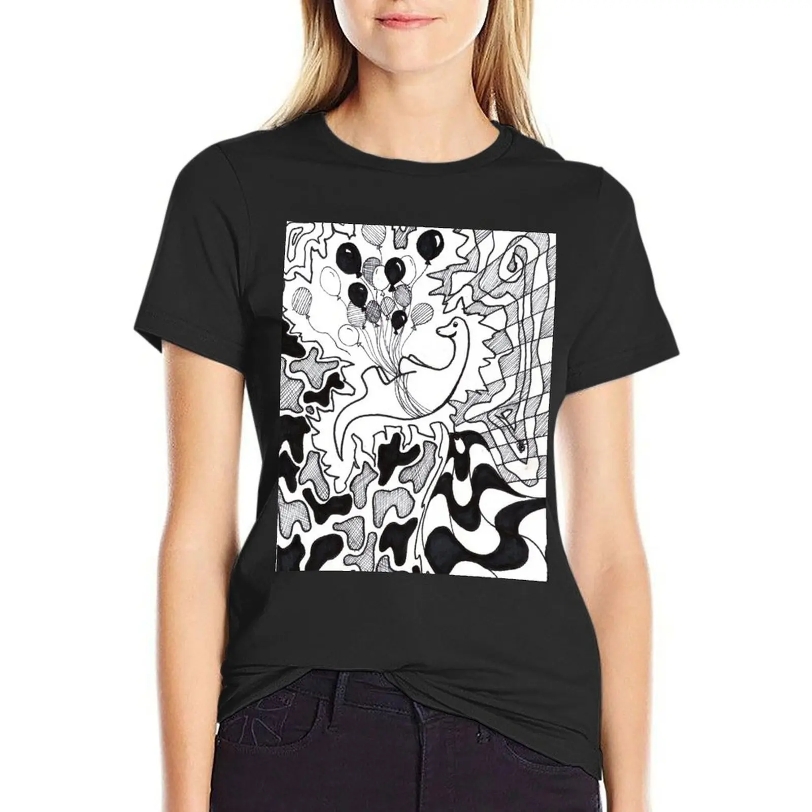 

balloon guy T-Shirt anime vintage sweat tops Womens graphic t shirts