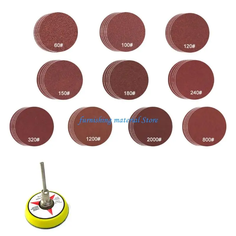 Y5GD 52/102 個 2 インチ研削ディスクフィルムフックループサンドペーパーウェットドライ木材金属自動車仕上げ研削研磨