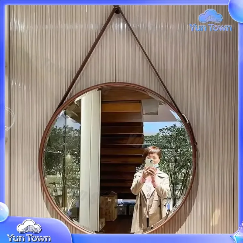 Mirror for Makeup Vanity Round Luxury Retro Wall Mirror Living Room Bedroom Decor Home Decor Accessories Aesthetic Espejo
