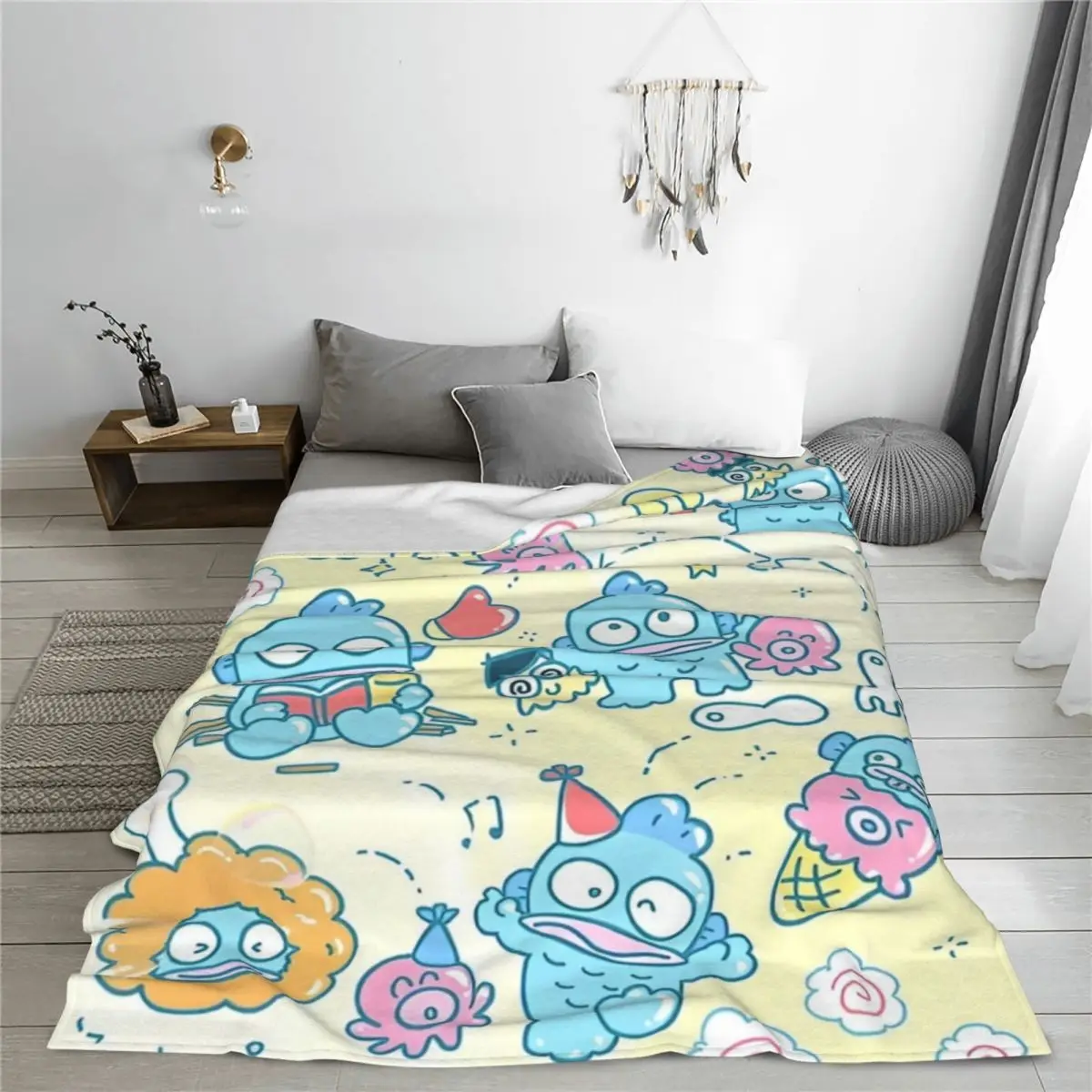 Hangyodon Sayuri Daily Food Blankets Fleece Autumn/Winter Cute Kawaii Portable Lightweight Throw Blanket Bedding Travel Quilt