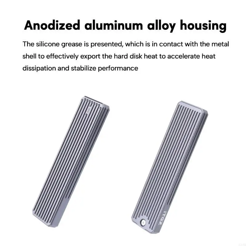 Aluminum Alloy NVME SSD Case for 2230-2280 22110 Mobile Hard Disk Case Enclosure Support UASP Acceleration 10Gbps