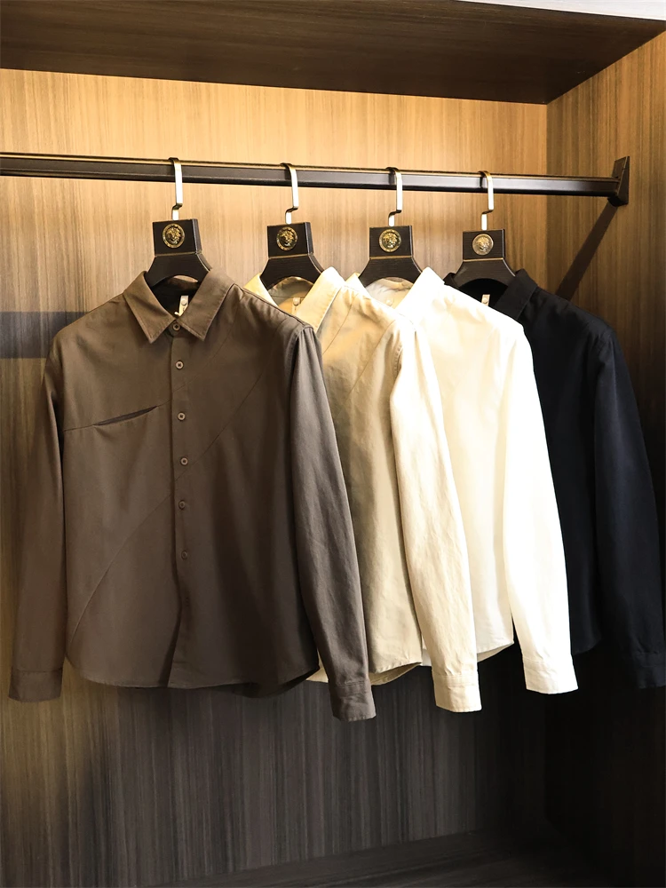 

Retro Japanese Sle Long Sve Men's irt Loose Fit Breathable Spread Collar Casual Wear for Youth Summer Autumn Seasons