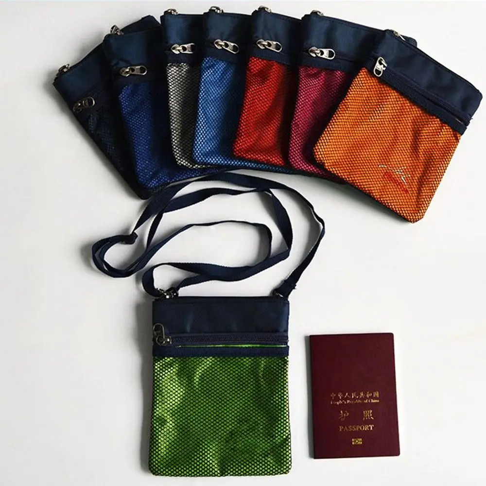 

Creative Multicolor Passport Bag Multi-function Oxford Personal Certificate Bag Hanging Mesh Pouch Storage Bag Unisex